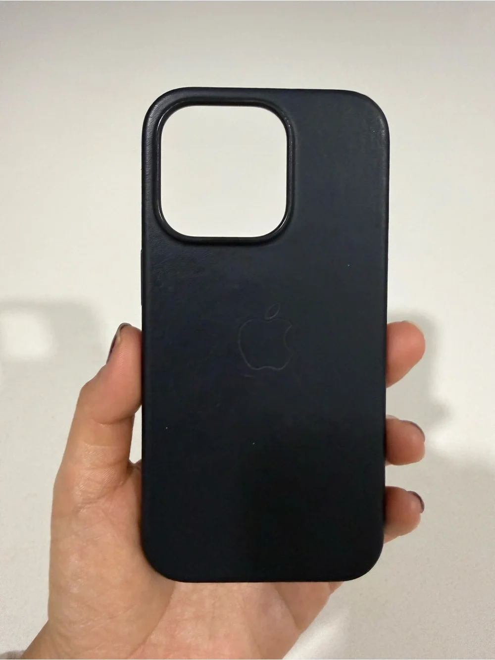 APPLE 14 Pro Black Leather iPhone Case